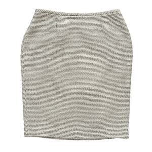 Calvin Klein Women's Beige‎ Tonal Tweed Pencil Lined Skirt Cotton Blend Size 10